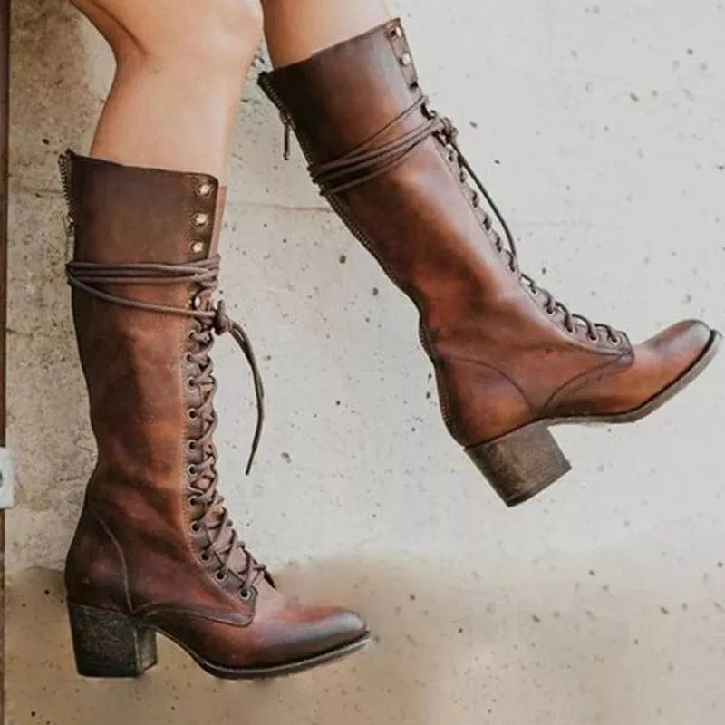 Women's Orthopedic Lace-Up Leather Boots
