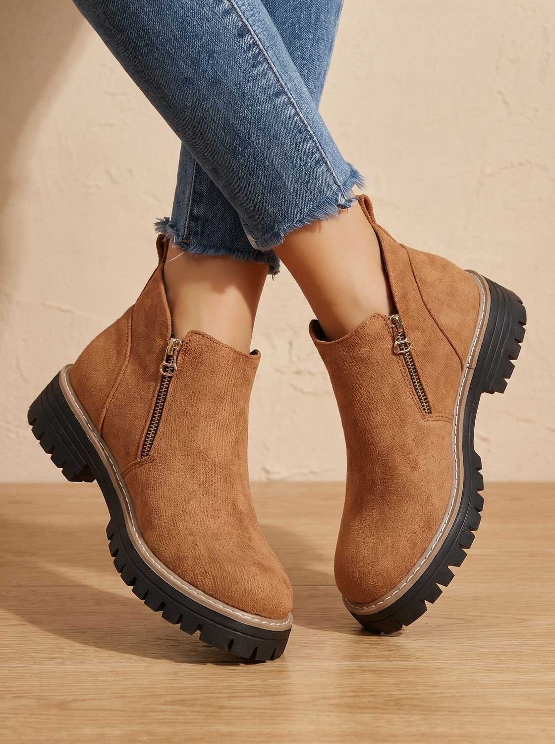 Women's Orthopedic Leopard Print Side-Zip Ankle Boots