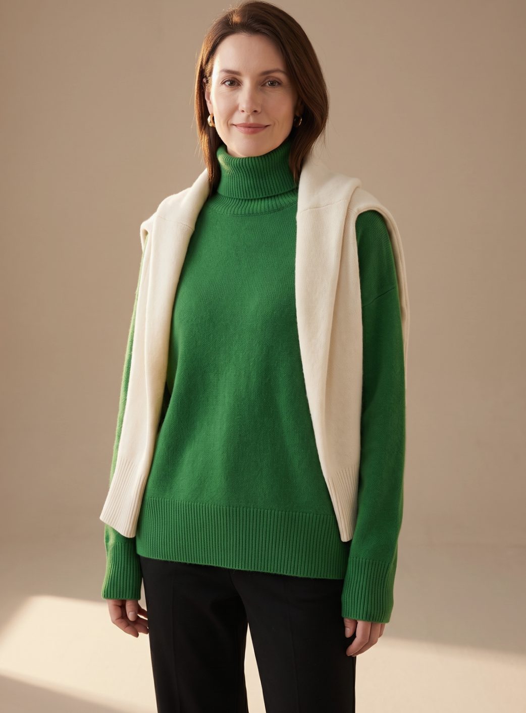 Women's Oversized Knit Turtleneck Pullover Sweater