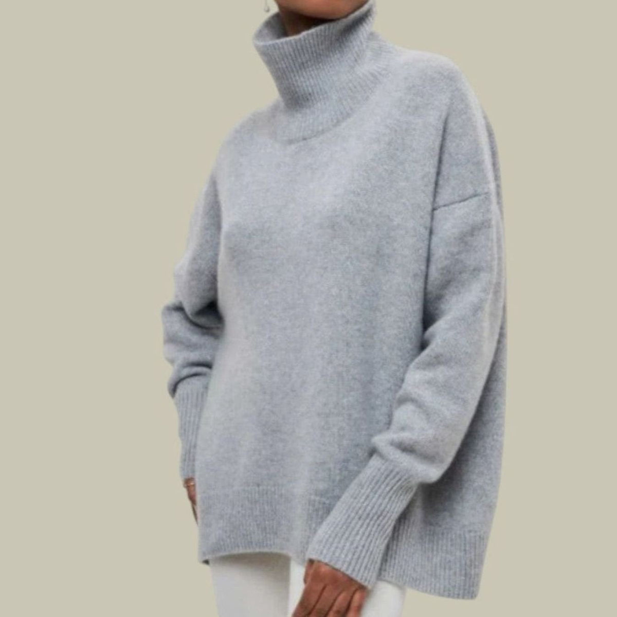 Women's Oversized Loose Fit Cozy Turtleneck Knit Sweater