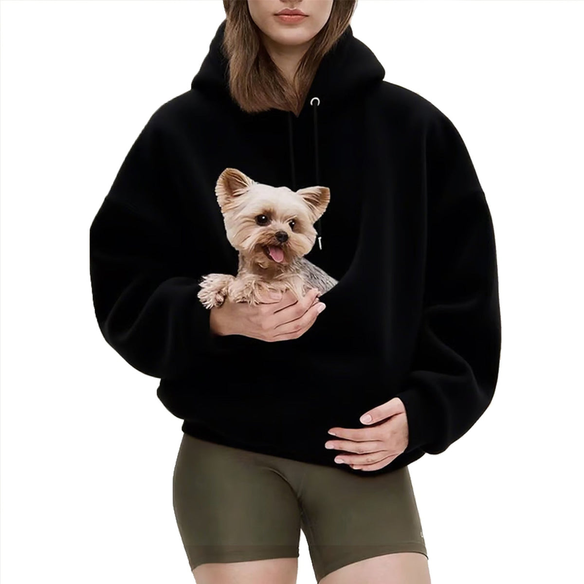 Women's Oversized Sherpa Hoodie with Pet Pocket