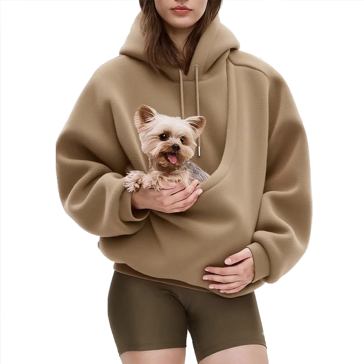 Women's Oversized Sherpa Hoodie with Pet Pocket