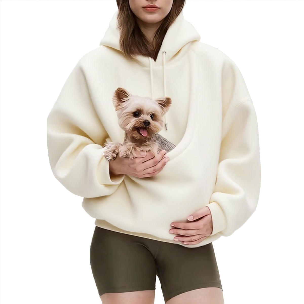 Women's Oversized Sherpa Hoodie with Pet Pocket