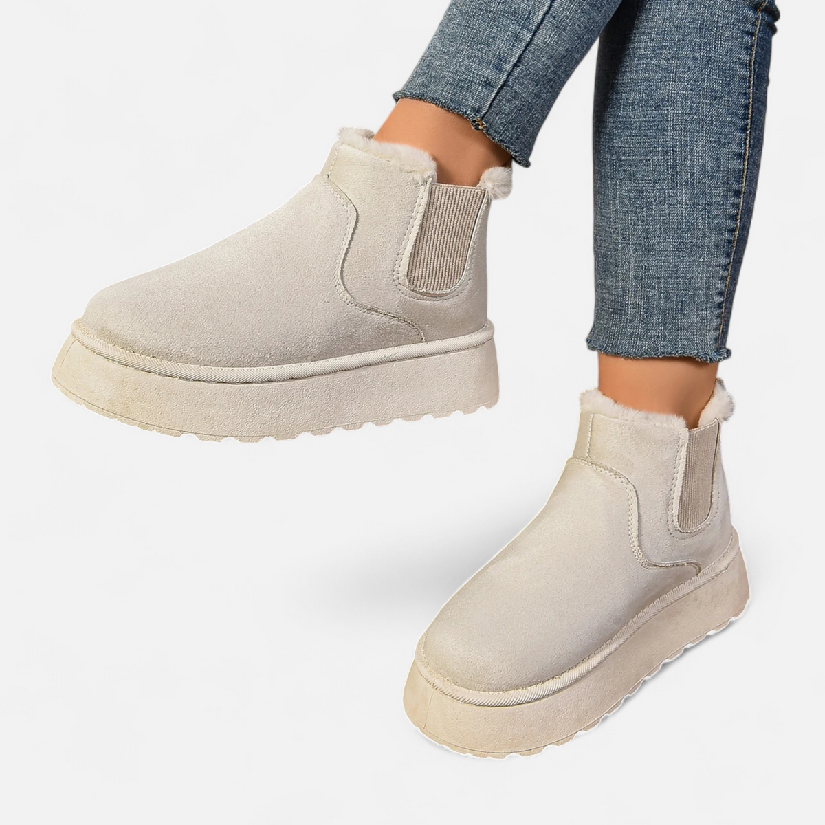 Women's Plush Platform Chelsea Ankle Boots