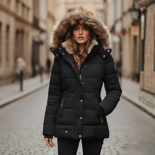 Women's Puffer Jacket with Hood