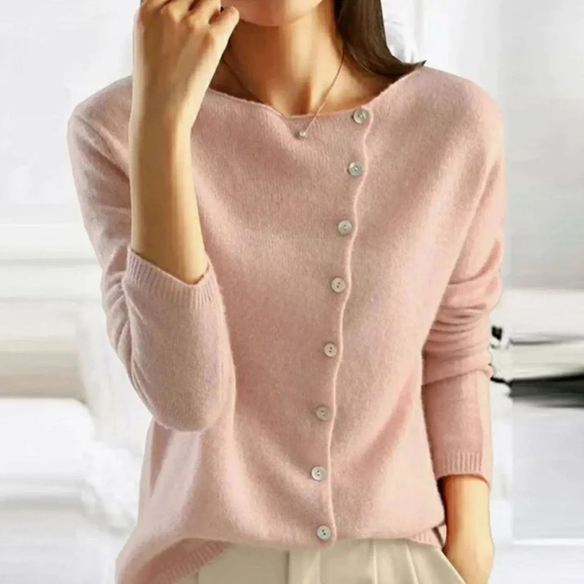 Women's Relaxed Fit Button-Front Knit Cardigan