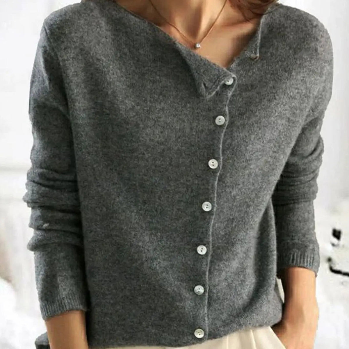 Women's Relaxed Fit Button-Front Knit Cardigan