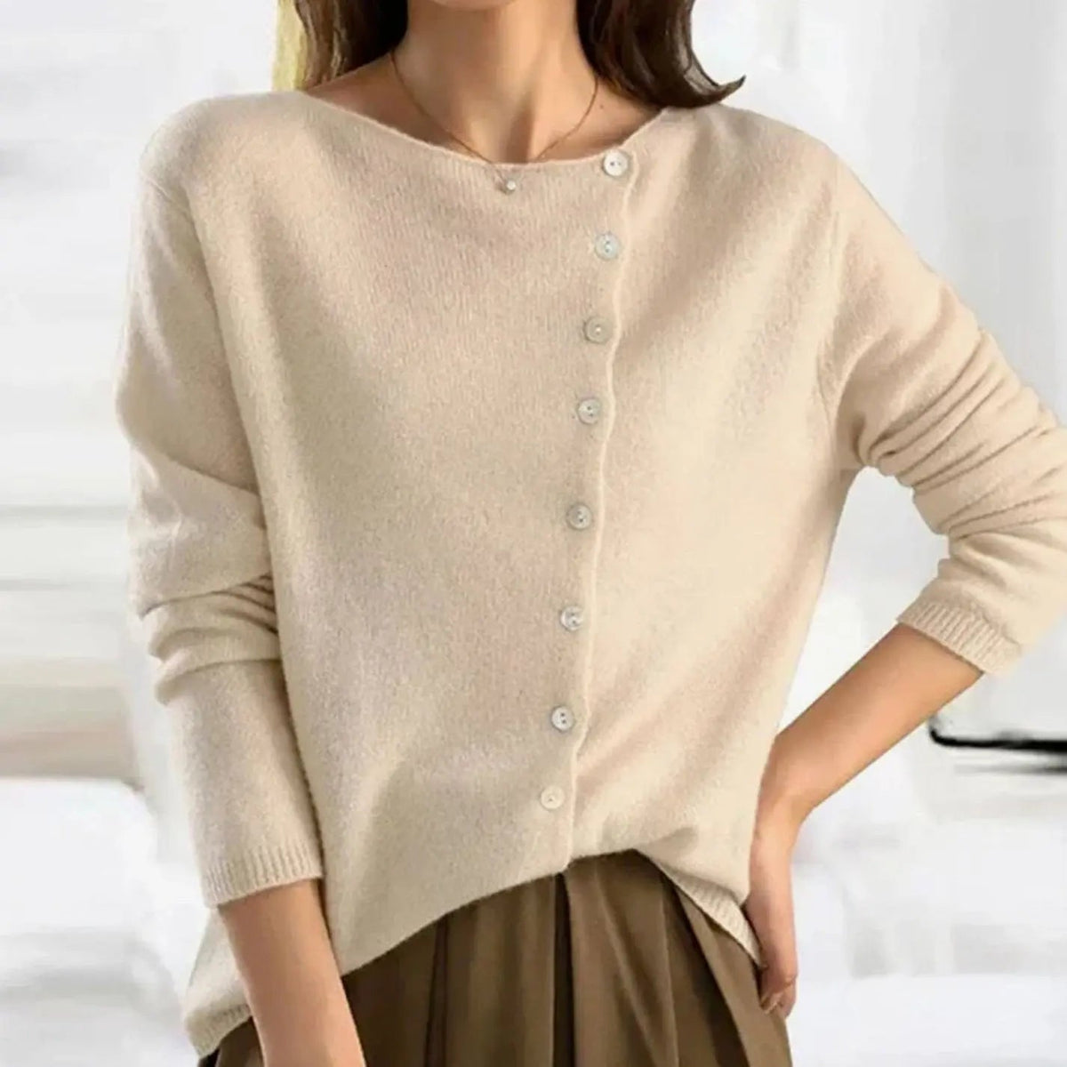 Women's Relaxed Fit Button-Front Knit Cardigan