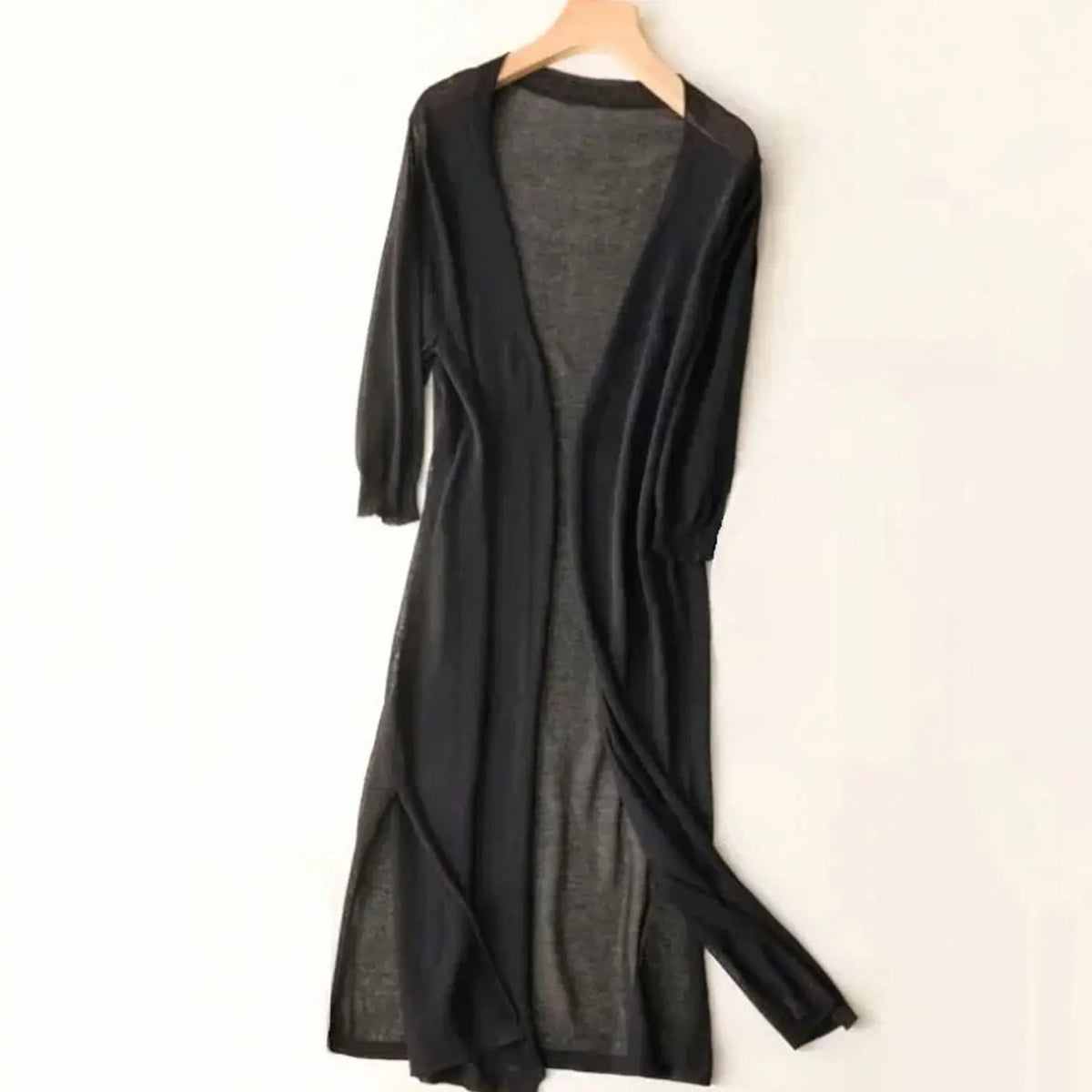 Women's Relaxed Open-Front Lightweight Longline Cardigan