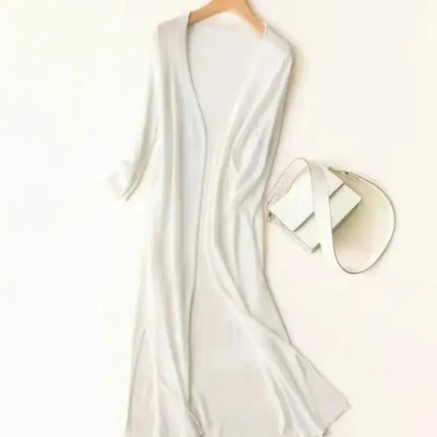 Women's Relaxed Open-Front Lightweight Longline Cardigan