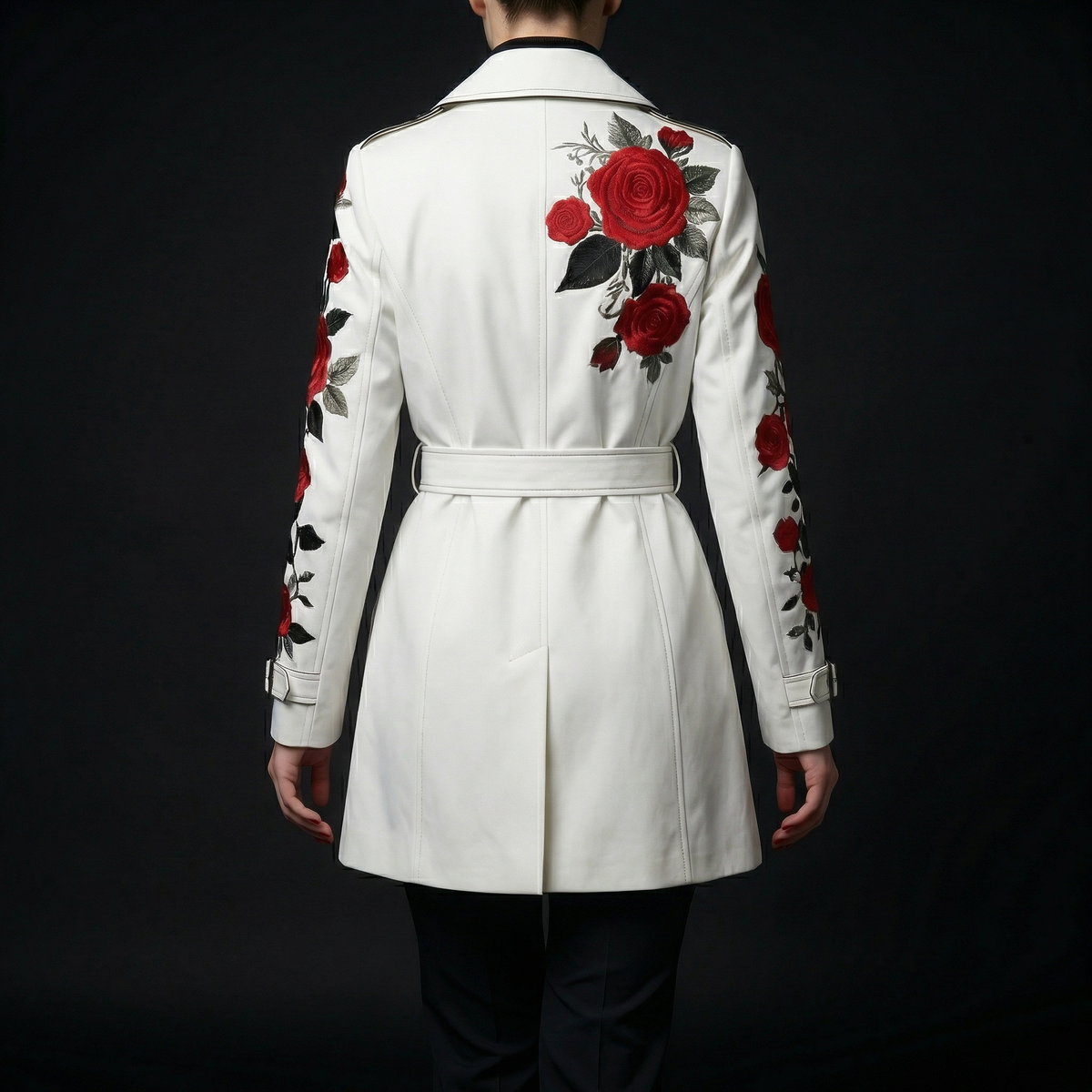 Women's Rose Print Tailored Coat
