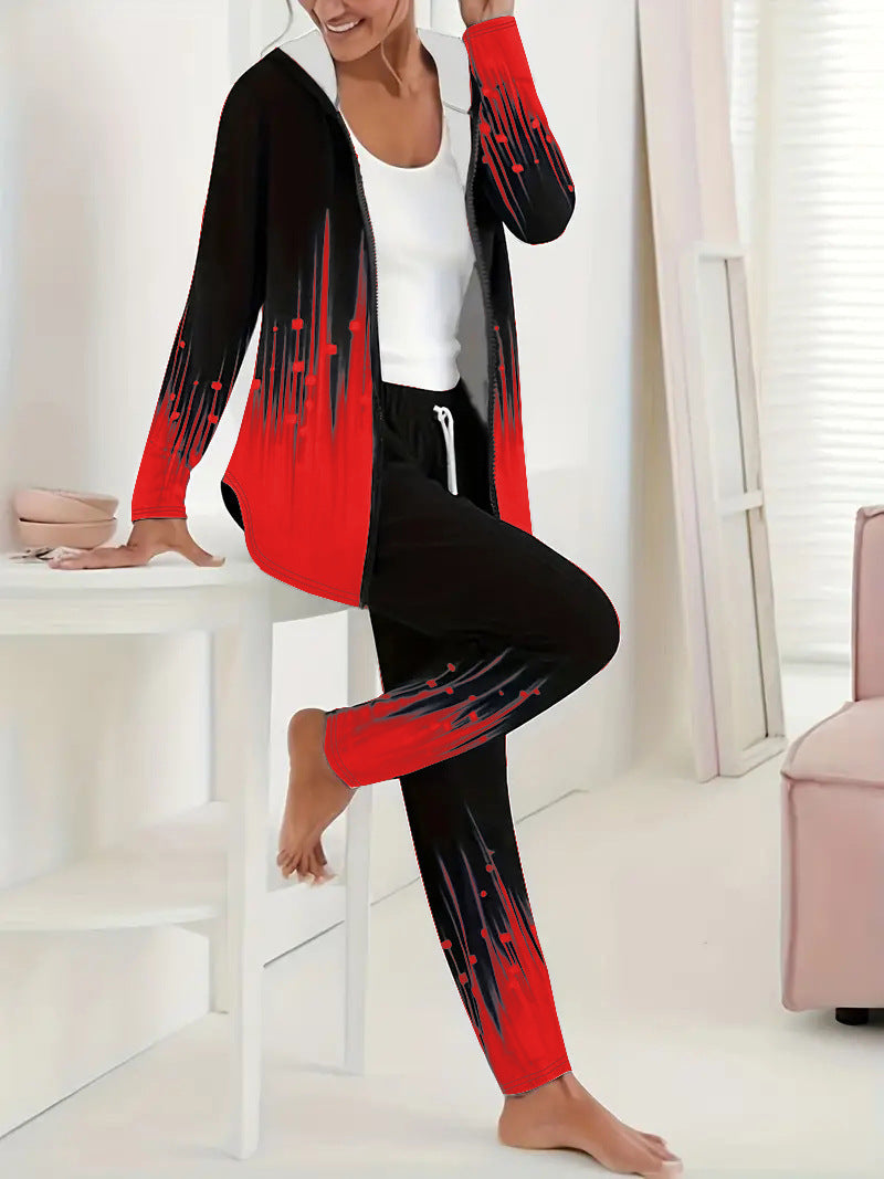 Women's Sporty Tracksuit with Modern Gradient Details