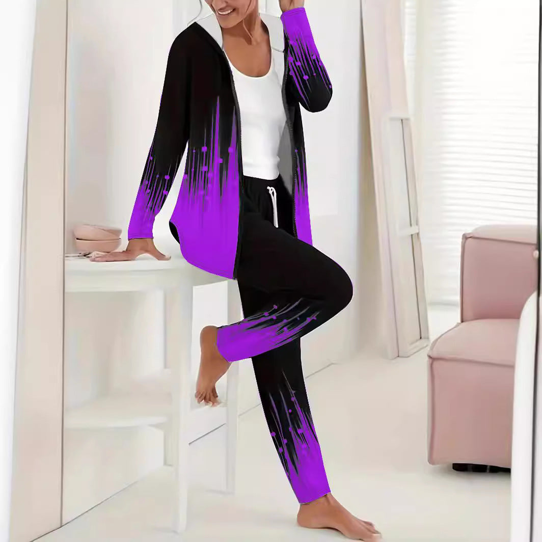 Women's Sporty Tracksuit with Modern Gradient Details