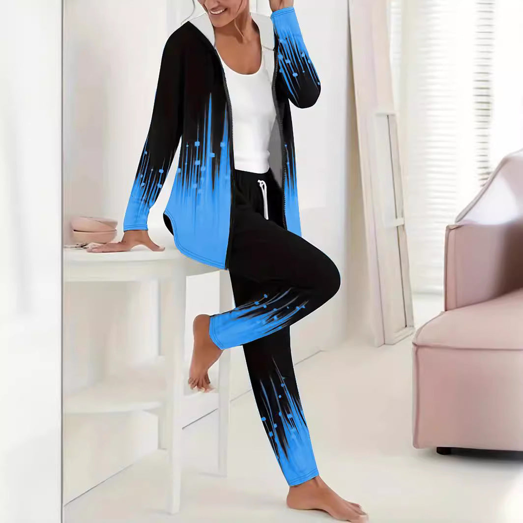 Women's Sporty Tracksuit with Modern Gradient Details