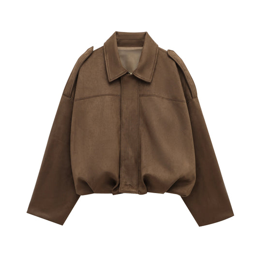 Women's Suede Bomber Jacket