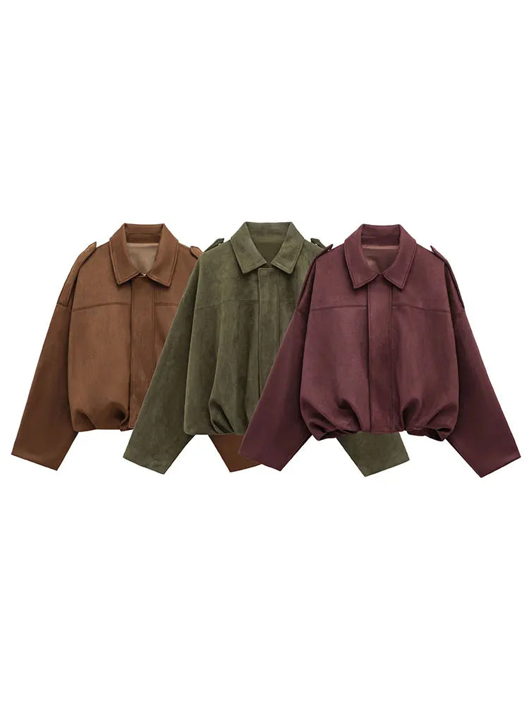 Women's Suede Bomber Jacket