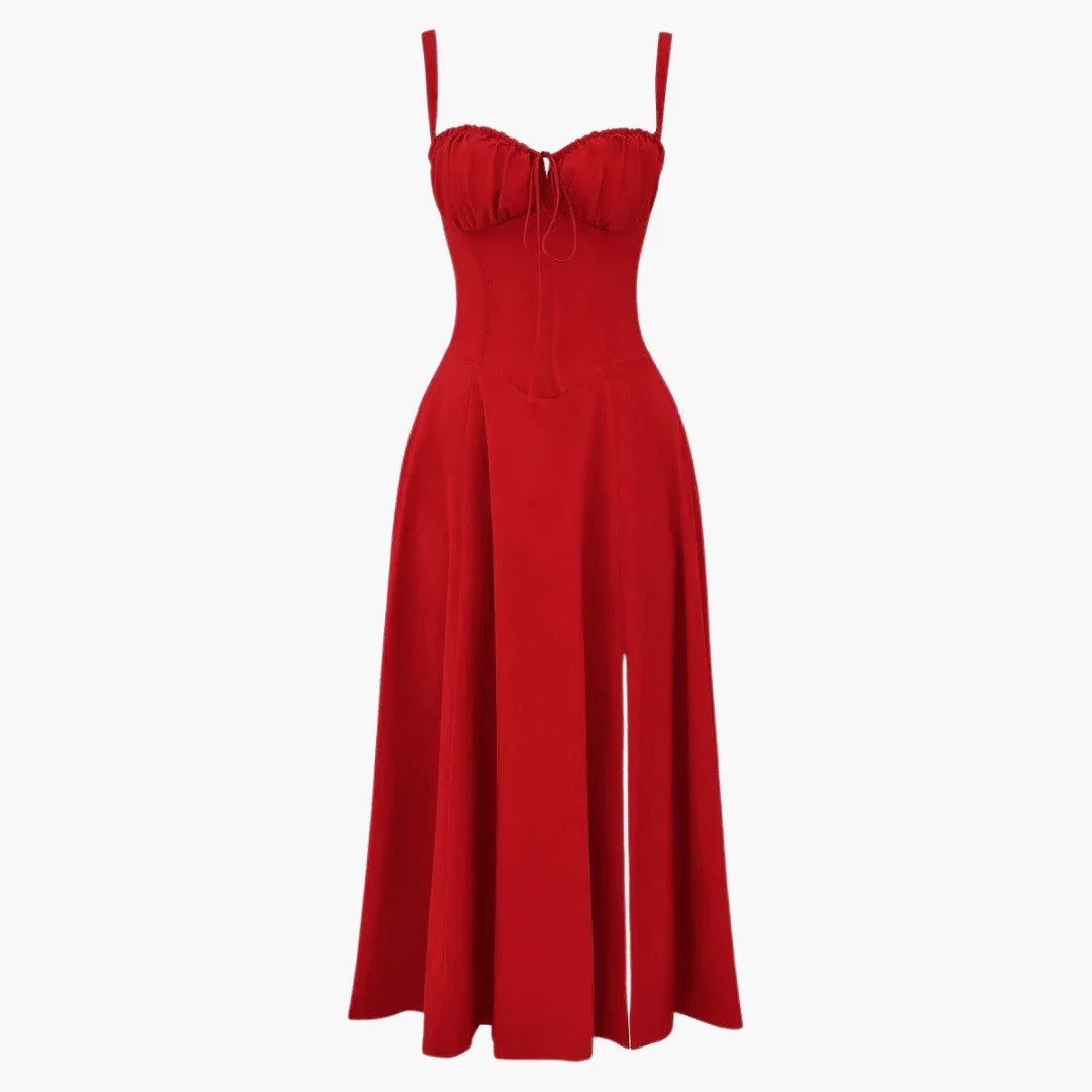 Women's Sweetheart Fit-and-Flare Midi Dress