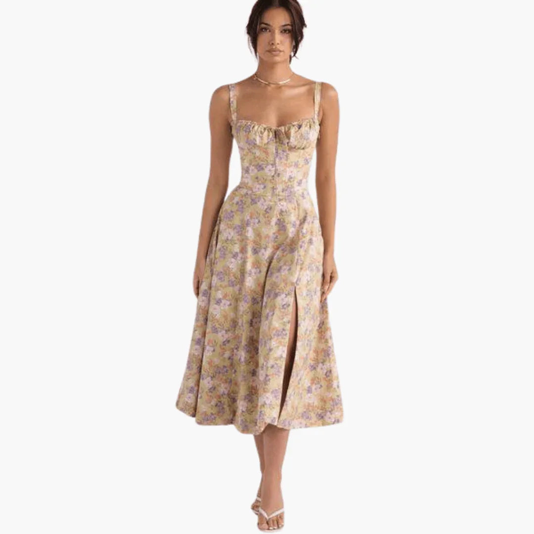 Women's Sweetheart Fit-and-Flare Midi Dress