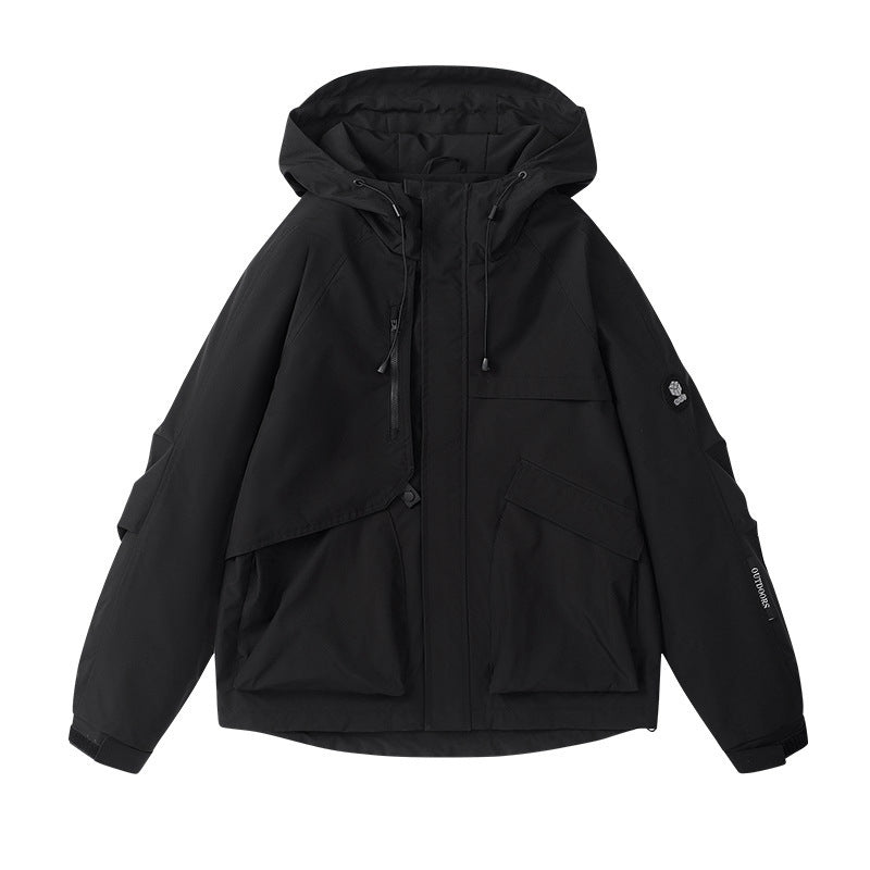Women's Technical Outdoor Jacket with Breathable Membrane and Adjustable Hood