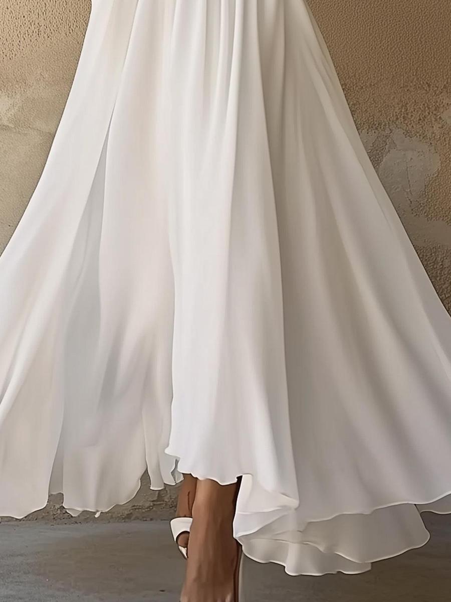 Women's V-Neck A-Line Maxi Dress