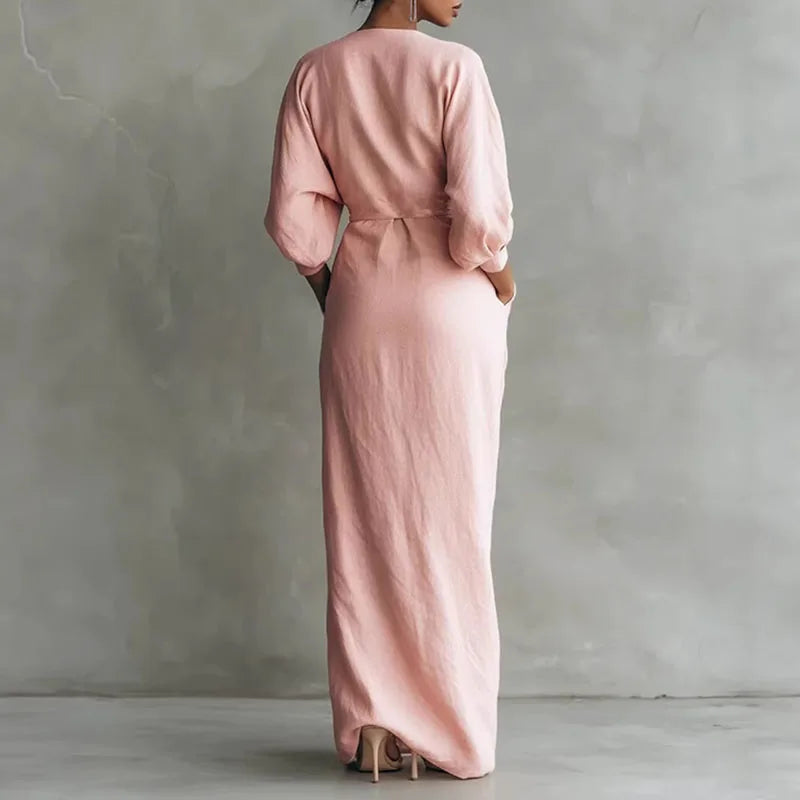 Women's V-Neck Wrap Maxi Dress