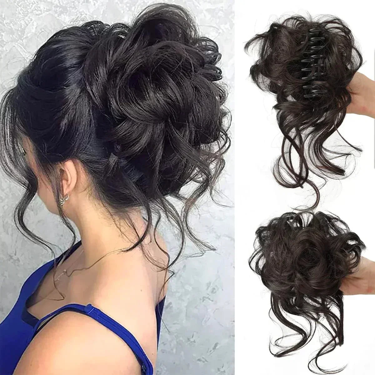 Women's Voluminous Curly Messy Bun Hair Clip