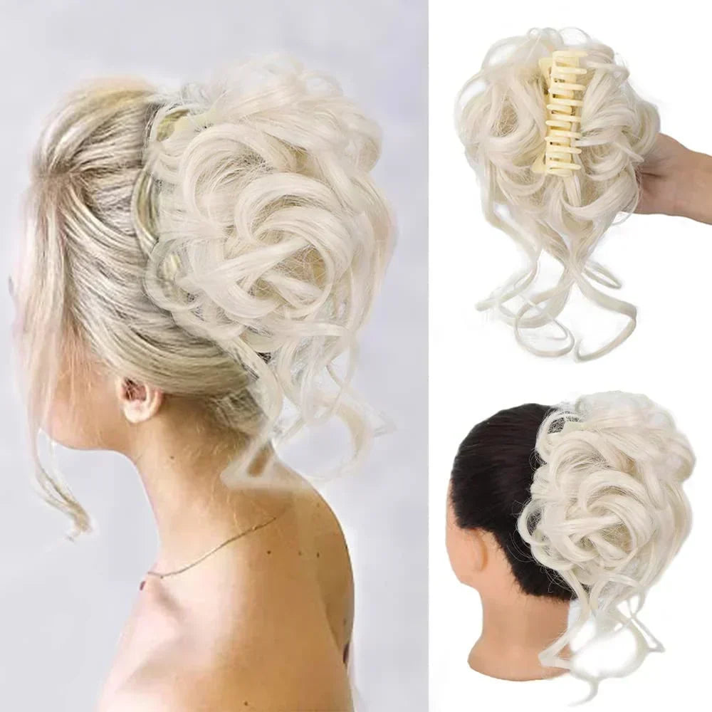 Women's Voluminous Curly Messy Bun Hair Clip