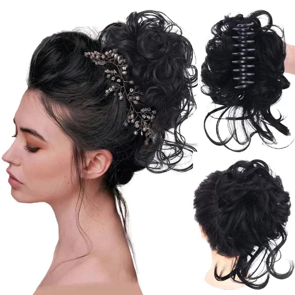 Women's Voluminous Curly Messy Bun Hair Clip
