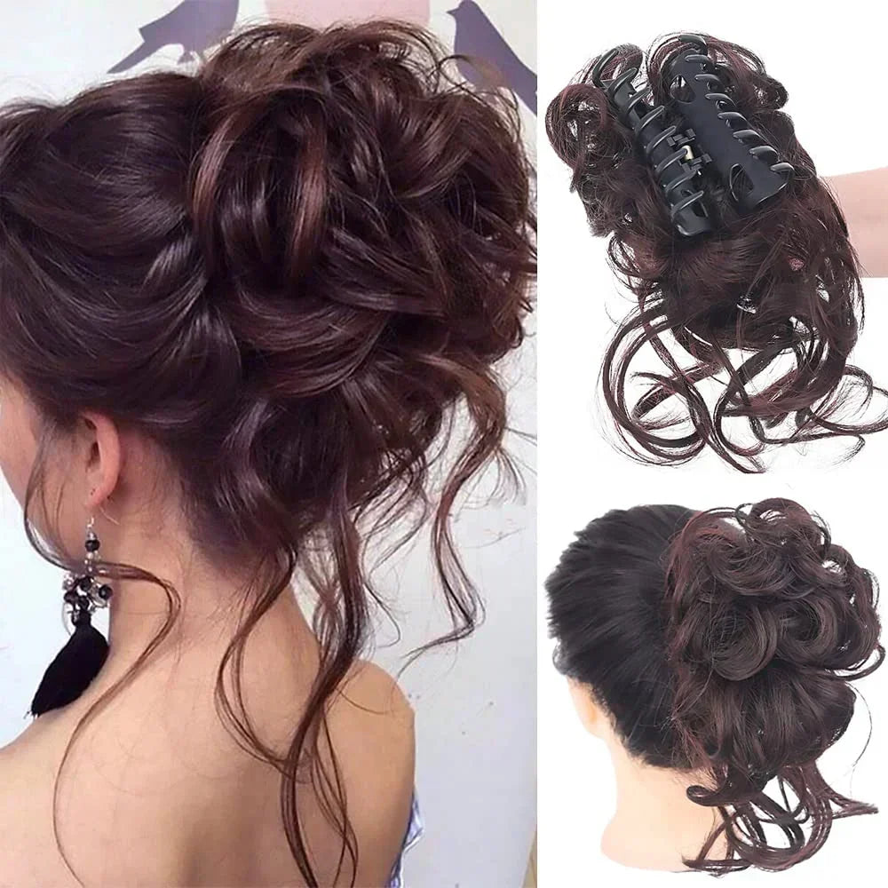 Women's Voluminous Curly Messy Bun Hair Clip