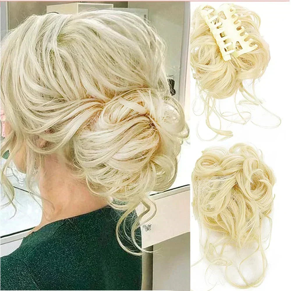 Women's Voluminous Curly Messy Bun Hair Clip
