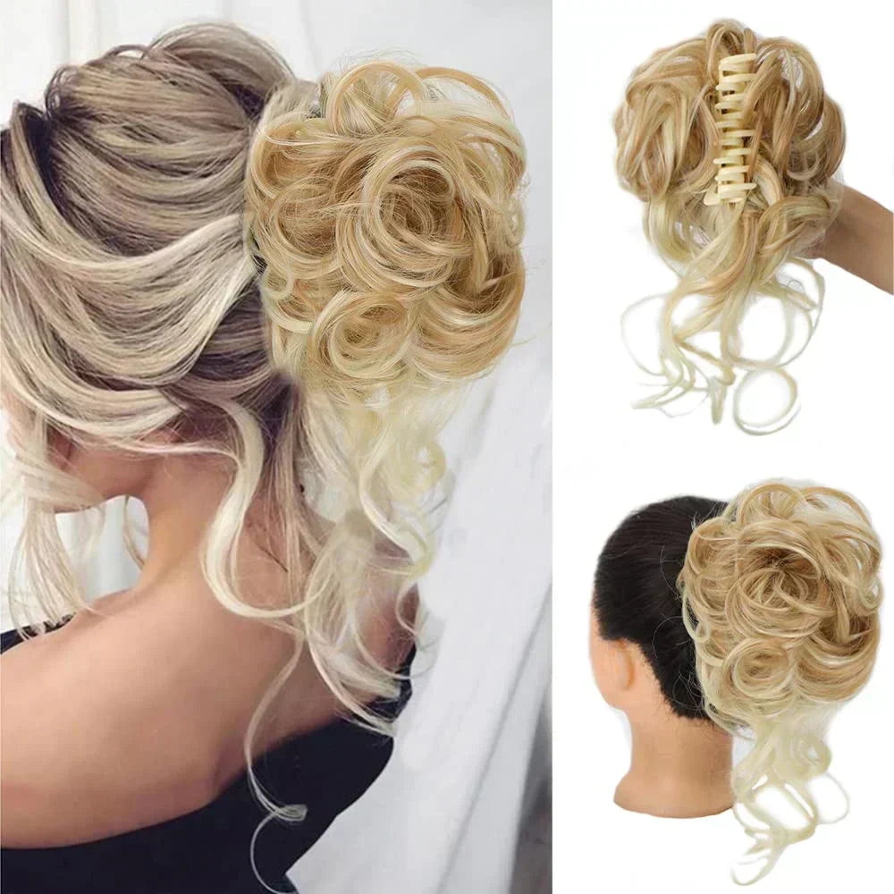 Women's Voluminous Curly Messy Bun Hair Clip
