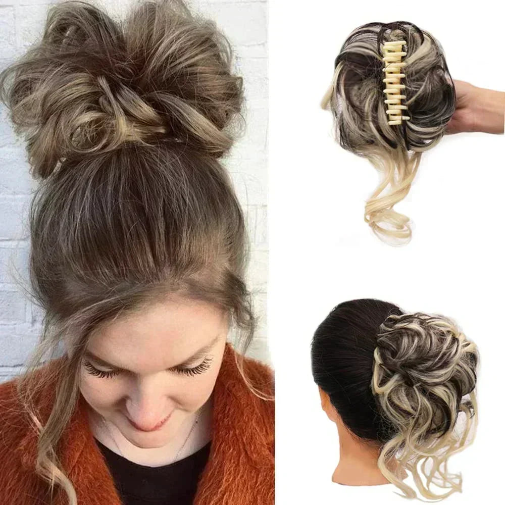 Women's Voluminous Curly Messy Bun Hair Clip