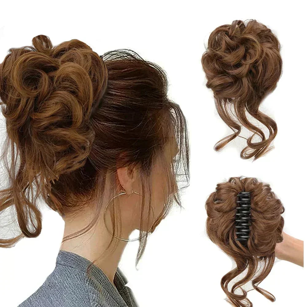 Women's Voluminous Curly Messy Bun Hair Clip