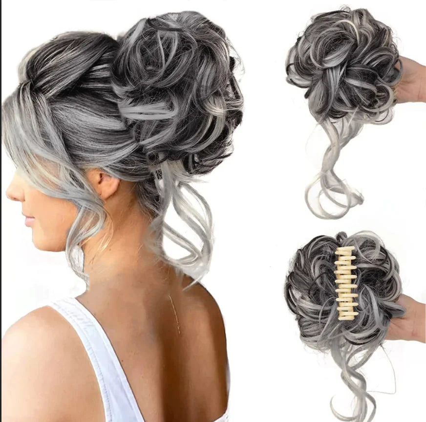 Women's Voluminous Curly Messy Bun Hair Clip