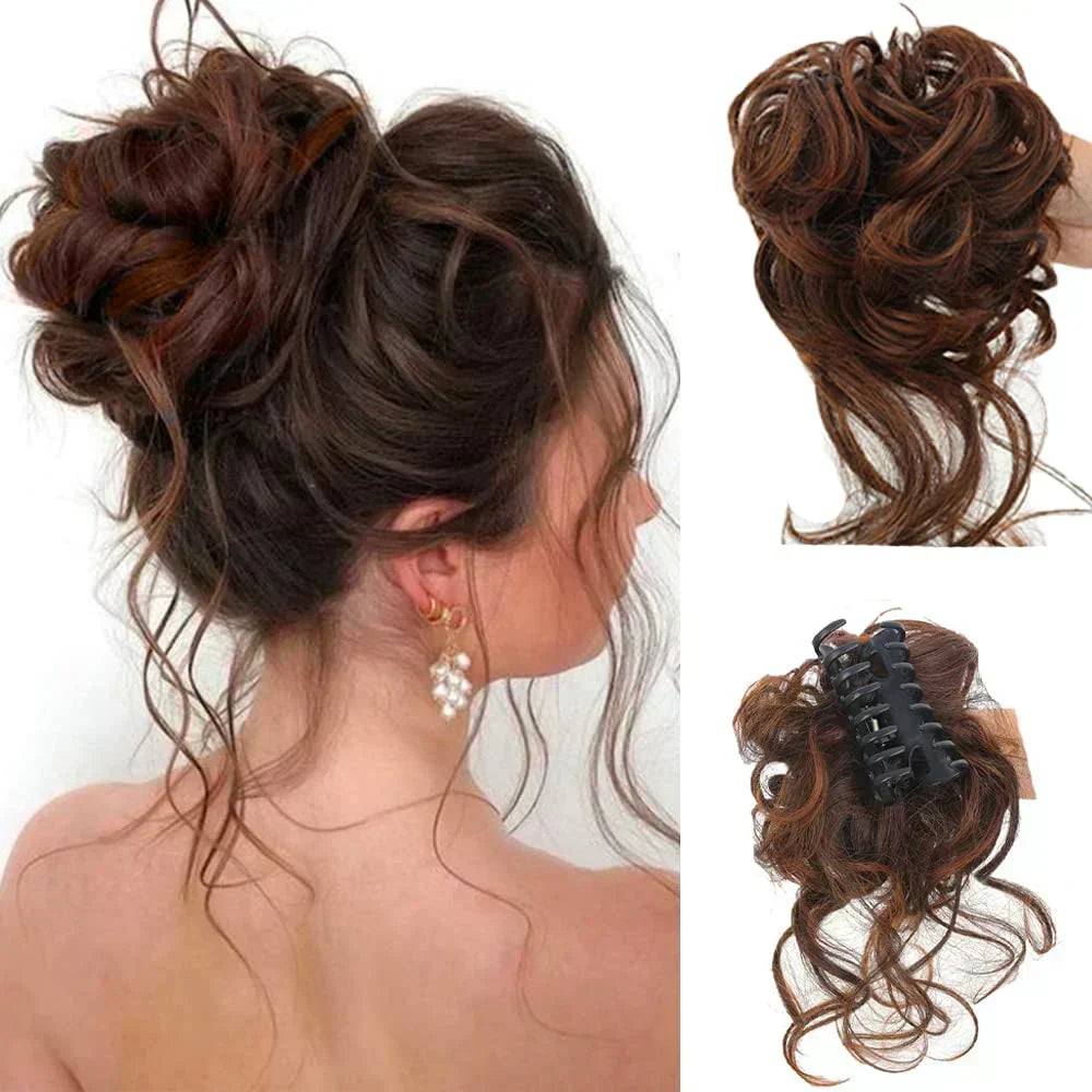 Women's Voluminous Curly Messy Bun Hair Clip