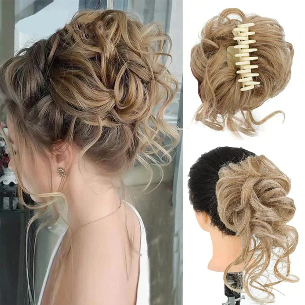 Women's Voluminous Curly Messy Bun Hair Clip