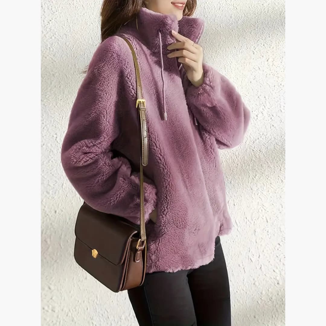Women's Warm and Casual Zip-Up Teddy Coat Jacket
