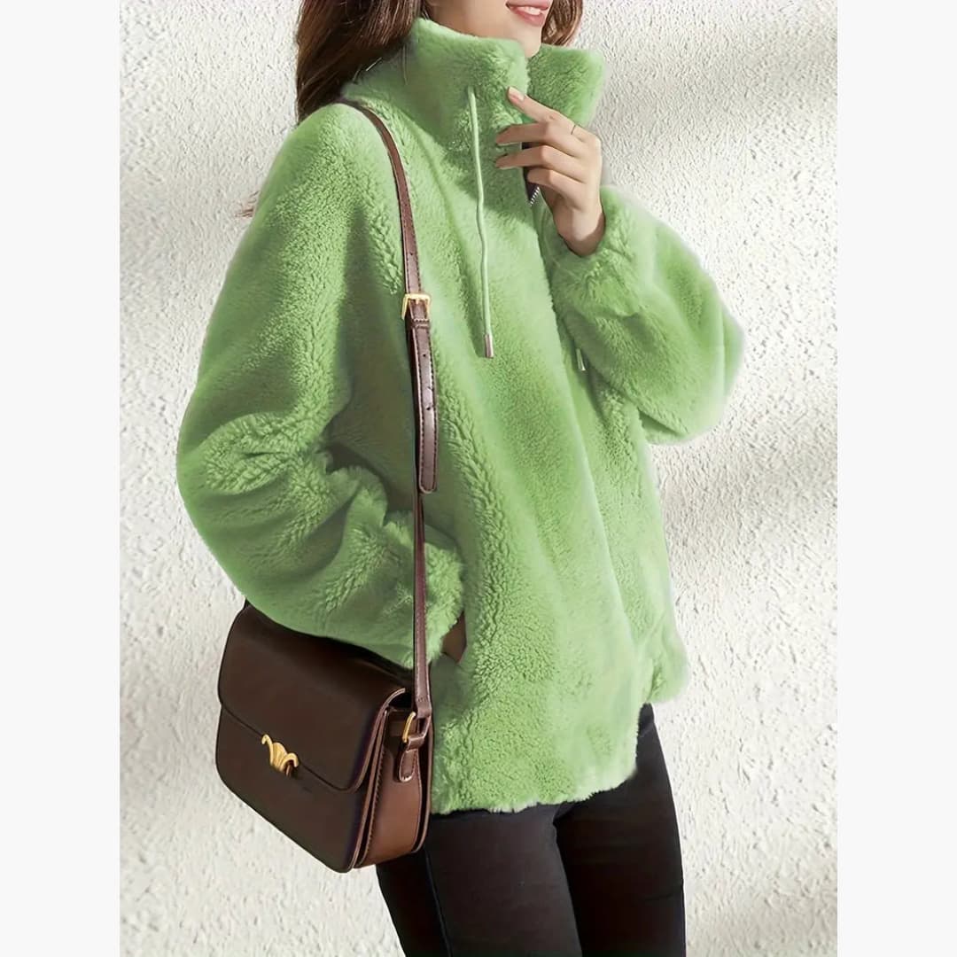 Women's Warm and Casual Zip-Up Teddy Coat Jacket