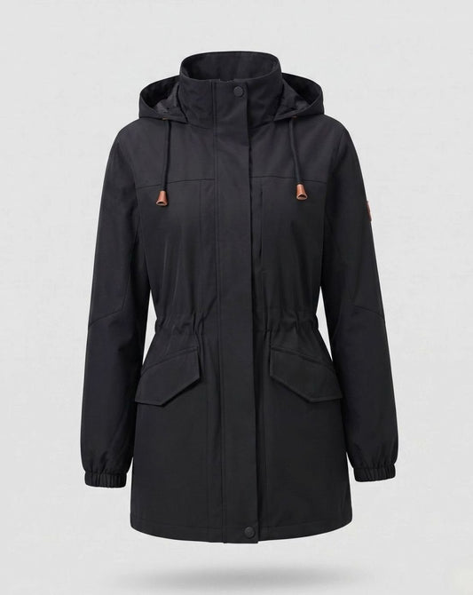 Women's Water-Resistant Hooded Drawstring Parka