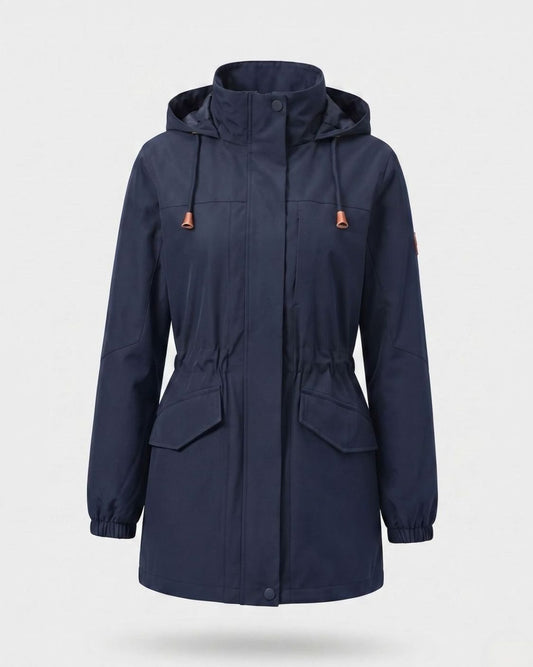 Women's Water-Resistant Hooded Drawstring Parka