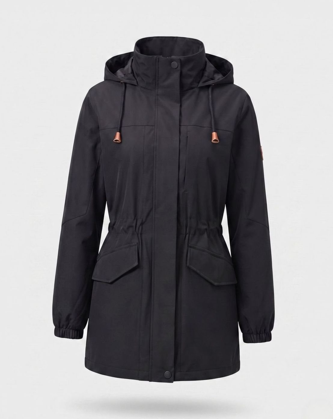Women's Water-Resistant Hooded Drawstring Parka