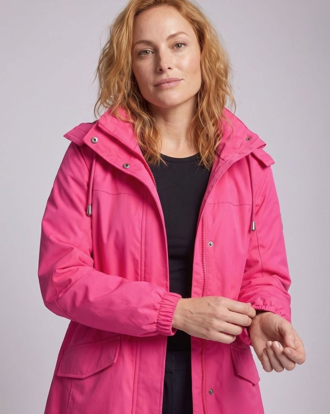 Women's Water-Resistant Hooded Drawstring Parka