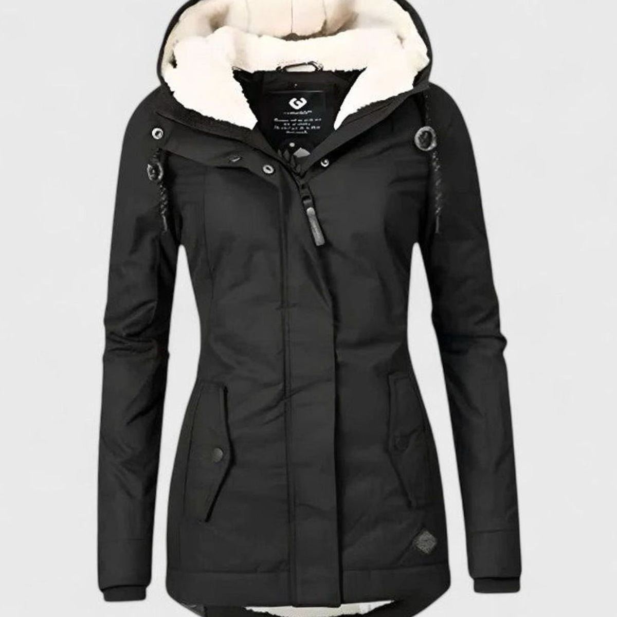 Women's Waterproof Fleece-Lined Hooded Winter Coat