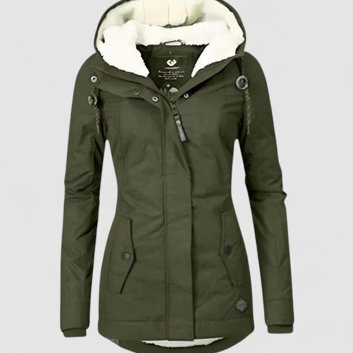 Women's Waterproof Fleece-Lined Hooded Winter Coat