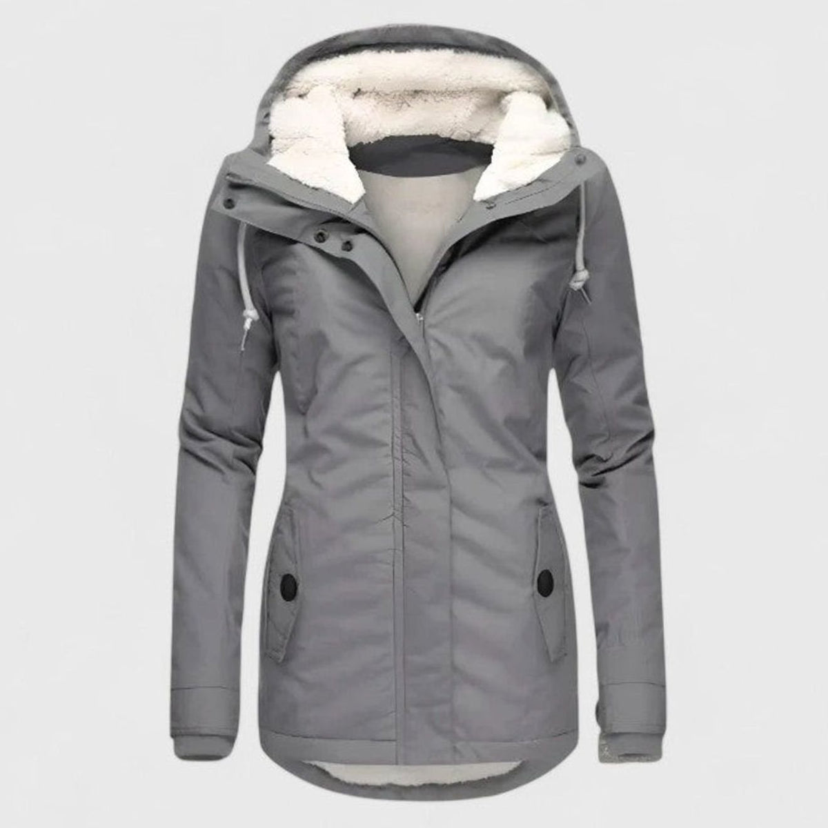 Women's Waterproof Fleece-Lined Hooded Winter Coat