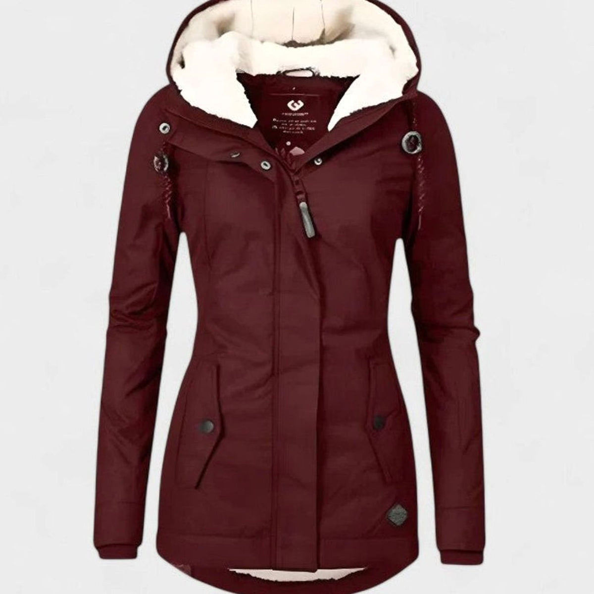 Women's Waterproof Fleece-Lined Hooded Winter Coat