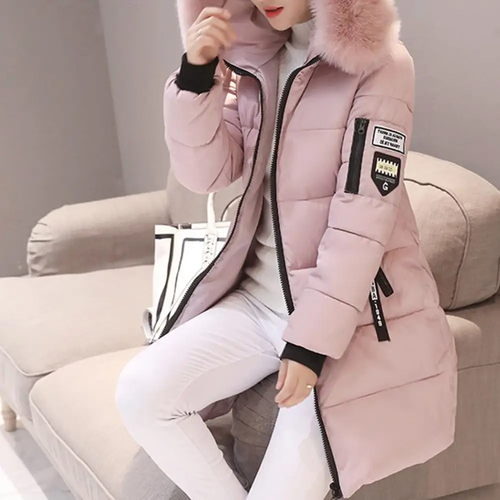 Women's Windproof Hooded Winter Coat with Pockets