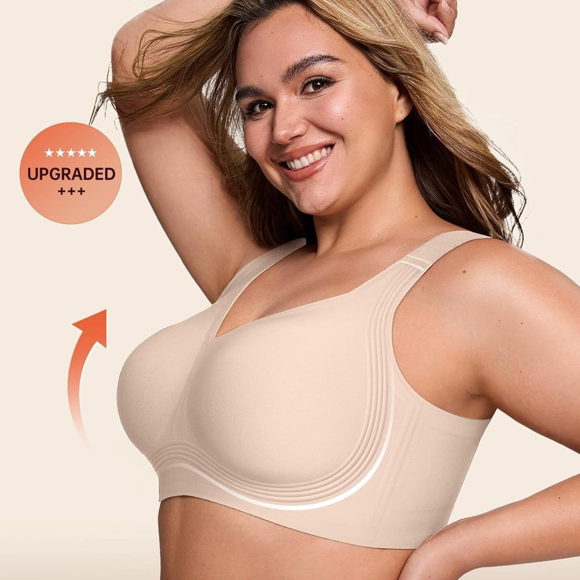 Women's Wireless Full-Coverage Support Push-Up Bra