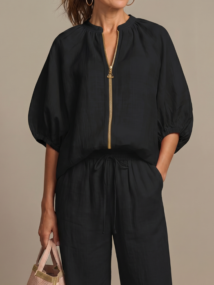 Women's Zip-Front Loungewear Set