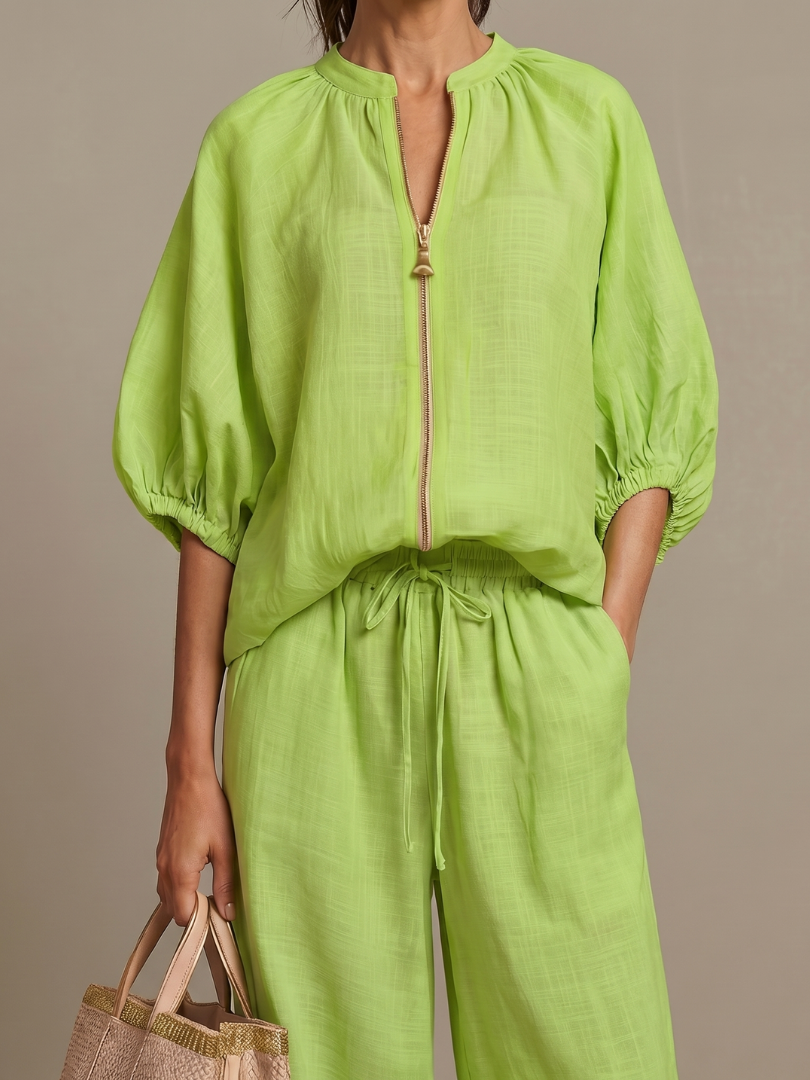 Women's Zip-Front Loungewear Set